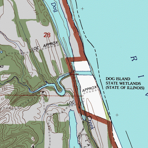 Topographic Map of Alcorn Creek, IL