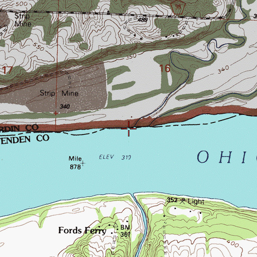 Topographic Map of Anthony Creek, IL