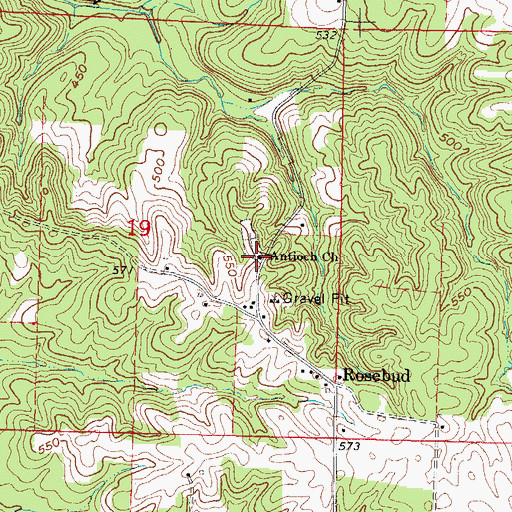 Topographic Map of Antioch Church, IL