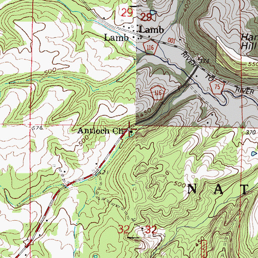 Topographic Map of Antioch Church, IL