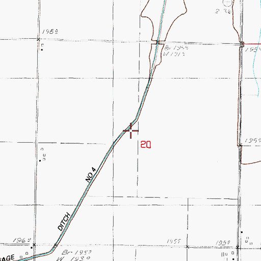Topographic Map of Arcola Drainage Ditch Number 4, IL