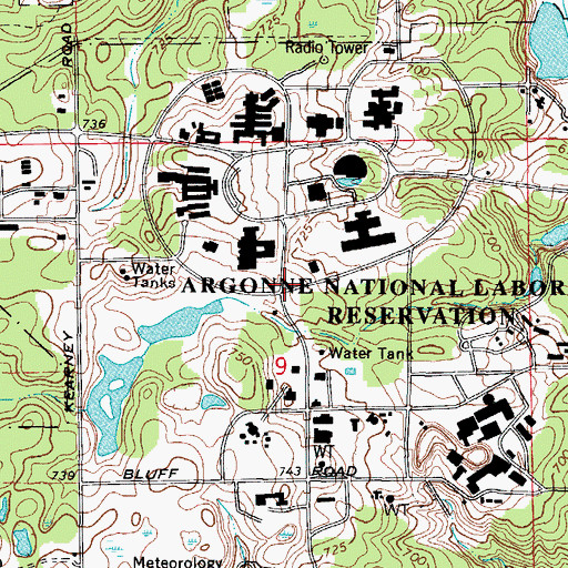 Topographic Map of Argonne National Laboratory Reservation, IL