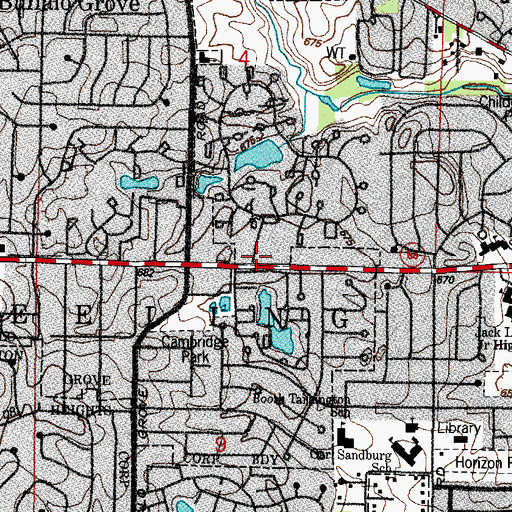 Topographic Map of Arlington Golf Club (historical), IL