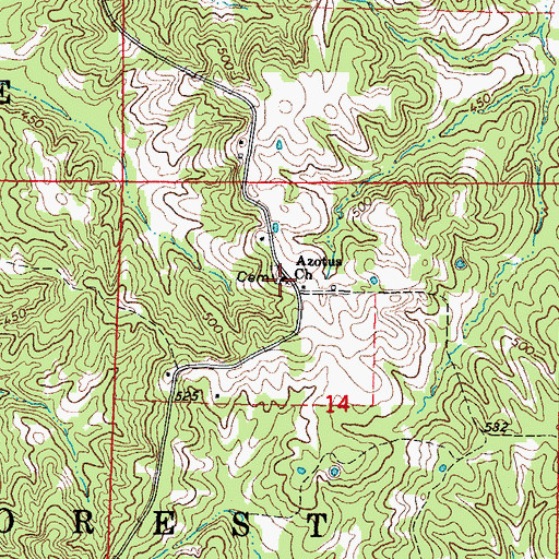 Topographic Map of Avon Center Elementary School, IL