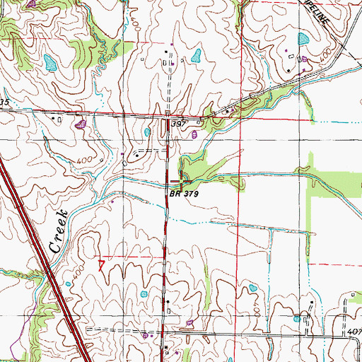 Topographic Map of Barnes Creek, IL