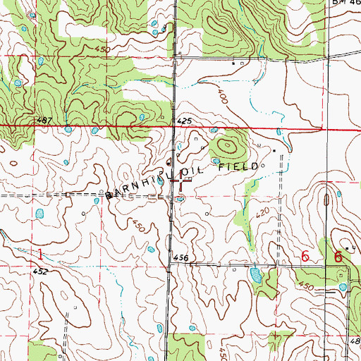 Topographic Map of Barnhill Oil Field, IL