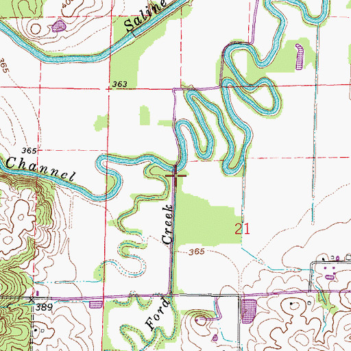 Topographic Map of Battle Ford Creek, IL