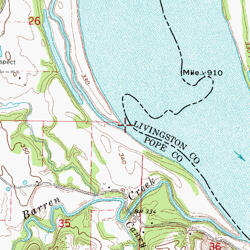 Topographic Map of Bay Creek, IL