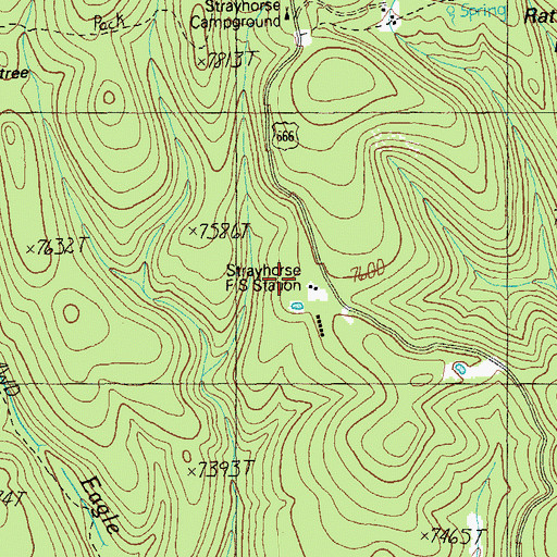 Topographic Map of Strayhorse Forest Service Facility, AZ
