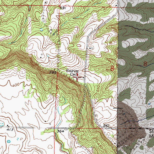 Topographic Map of Beaver Cemetery, IL