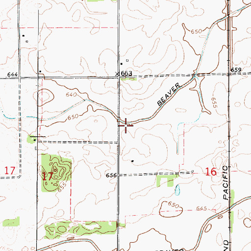 Topographic Map of Beaver Ditch Number 1, IL