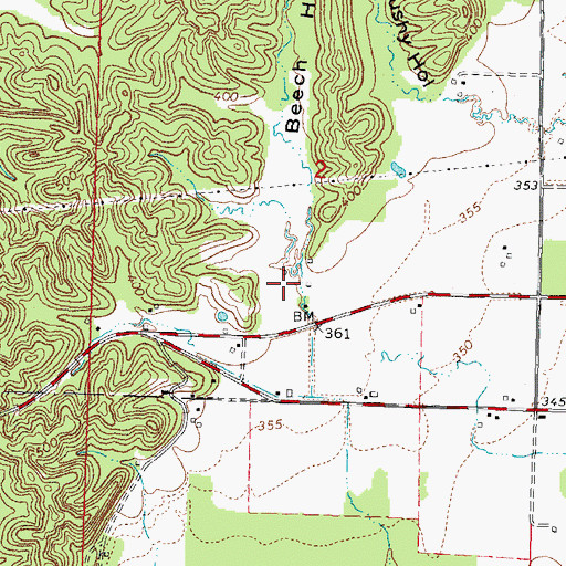 Topographic Map of Beech Hollow, IL