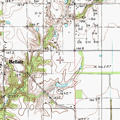 Topographic Map of Bellair Oil Field, IL
