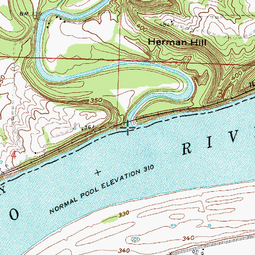 Topographic Map of Big Grand Pierre Creek, IL