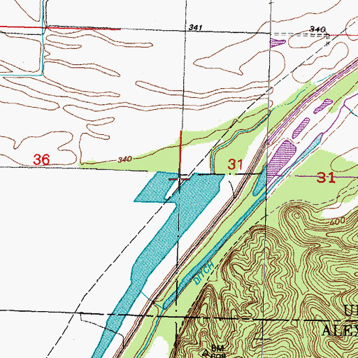 Topographic Map of Big Inch Pipe Line, IL