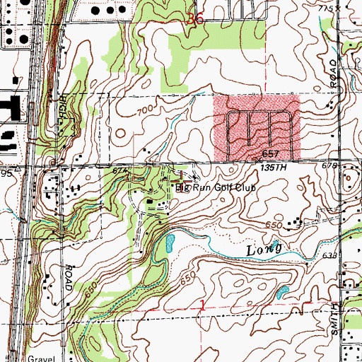 Topographic Map of Big Run Golf Club, IL