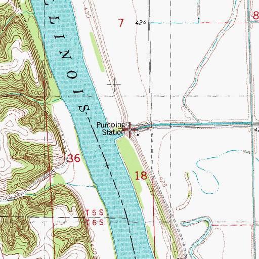 Topographic Map of Big Swan Pumping Station, IL