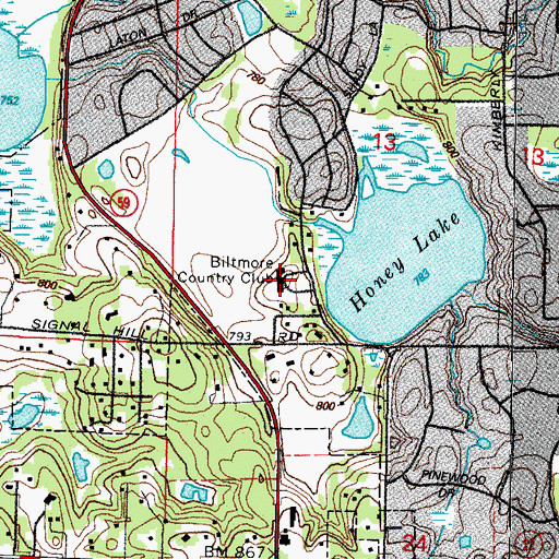 Topographic Map of Biltmore Country Club, IL