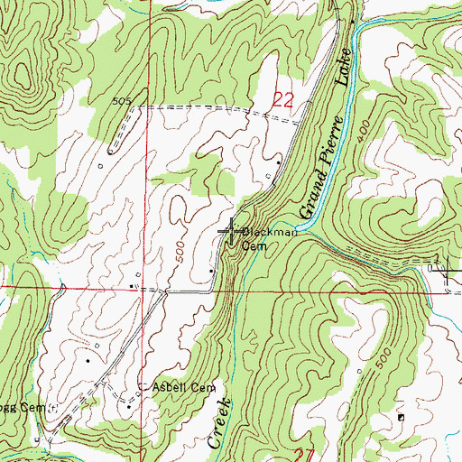 Topographic Map of Blackman Cemetery, IL