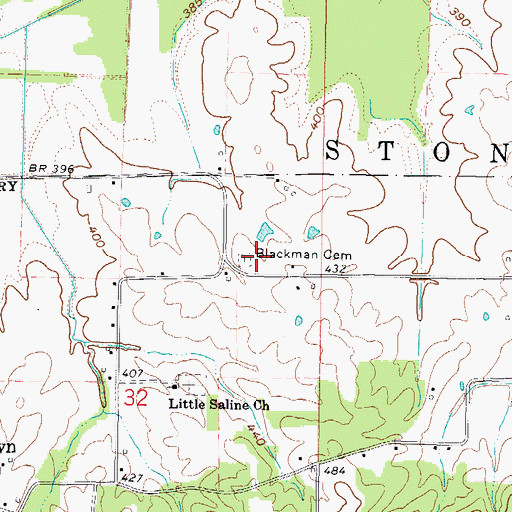 Topographic Map of Blackman Cemetery, IL