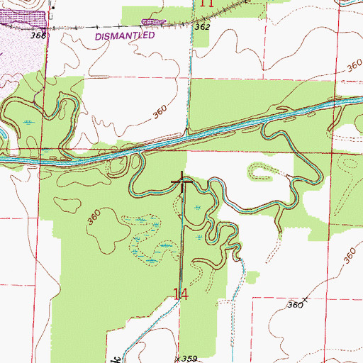 Topographic Map of Blackman Creek, IL