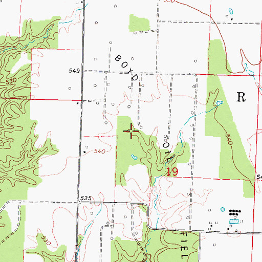 Topographic Map of Boyd Oil Field, IL