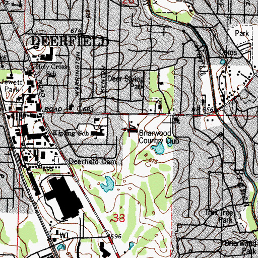 Topographic Map of Briarwood Country Club, IL