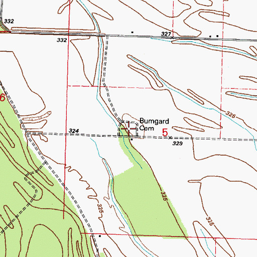Topographic Map of Bumgard Cemetery, IL
