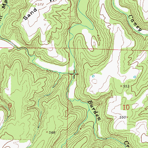 Topographic Map of Burden Creek, IL