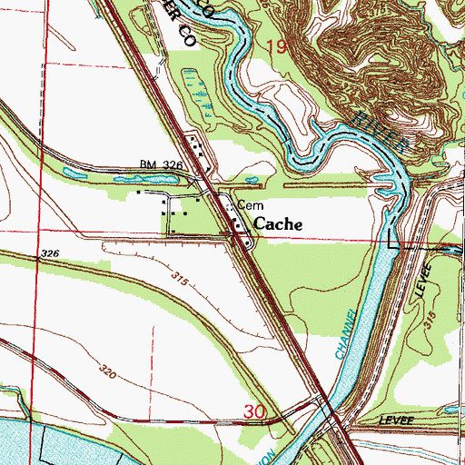 Topographic Map of Cache, IL