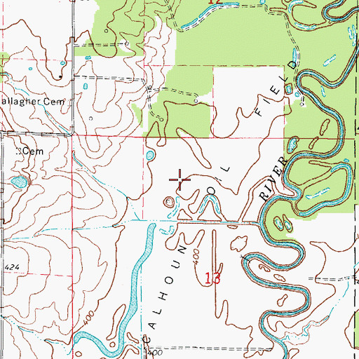 Topographic Map of Calhoun Oil Field, IL