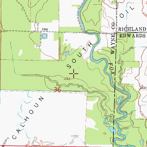 Topographic Map of Calhoun South Oil Field, IL