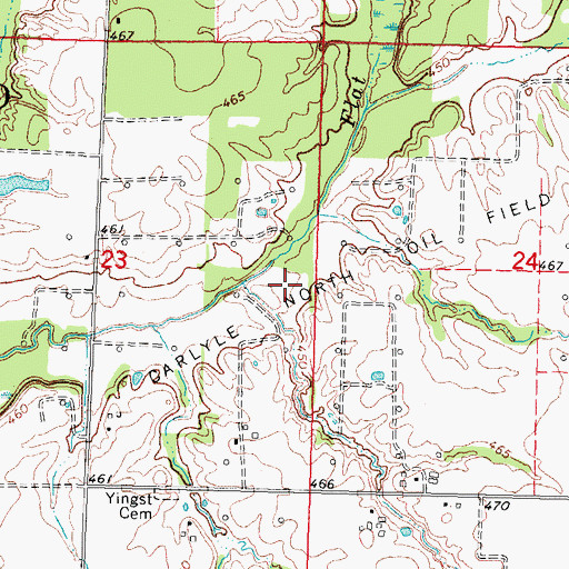 Topographic Map of Carlyle North Oil Field, IL