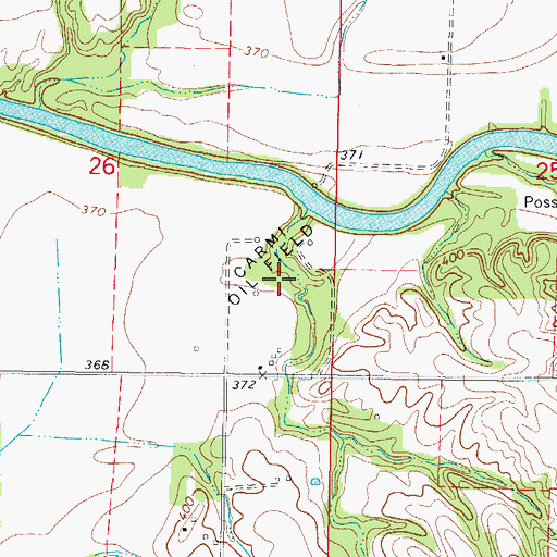 Topographic Map of Carmi Oil Field, IL
