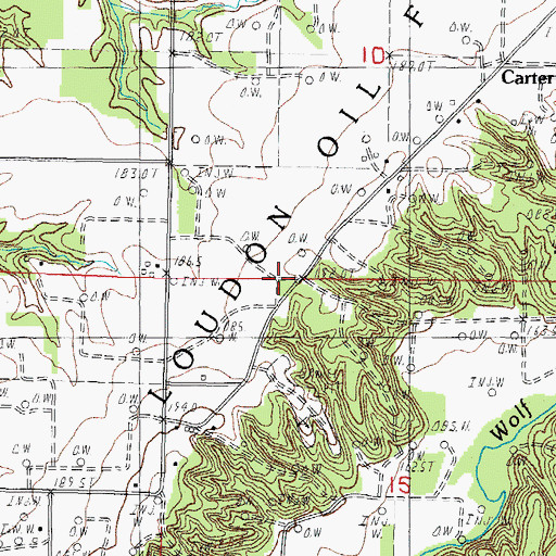 Topographic Map of Carter Refinery (historical), IL