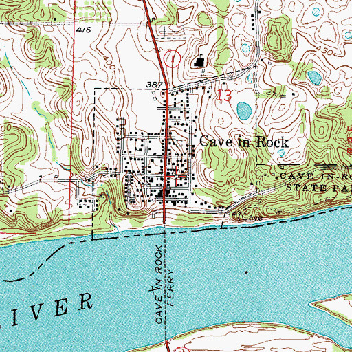 Topographic Map of Cave-in-Rock, IL