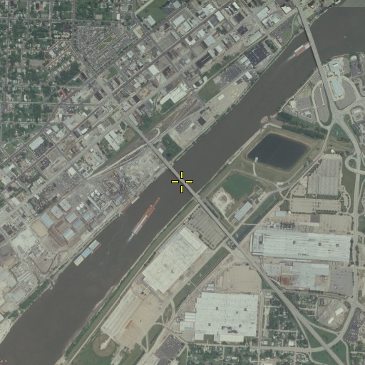 Aerial/Satellite Image of Cedar Street Bridge, IL