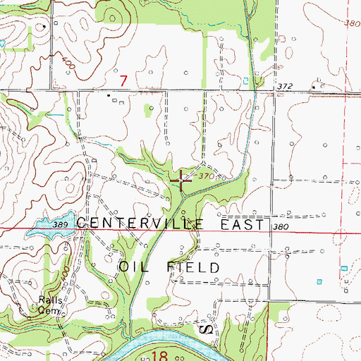 Topographic Map of Centerville East Oil Field, IL