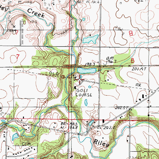 Topographic Map of Charleston Country Club, IL