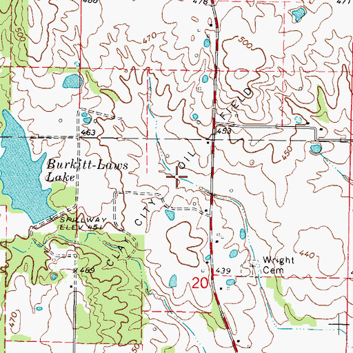 Topographic Map of Clay City Oil Field, IL