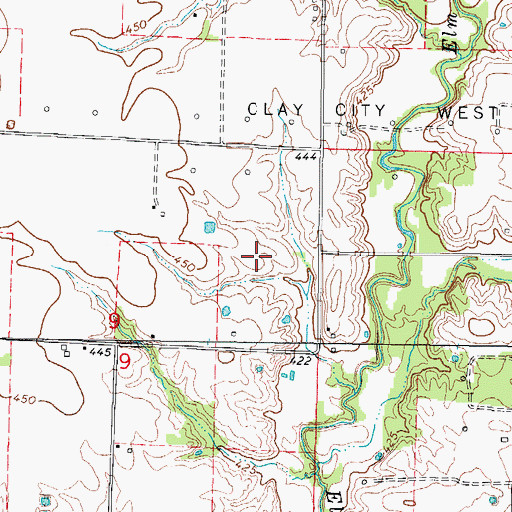 Topographic Map of Clay City West Oil Field, IL