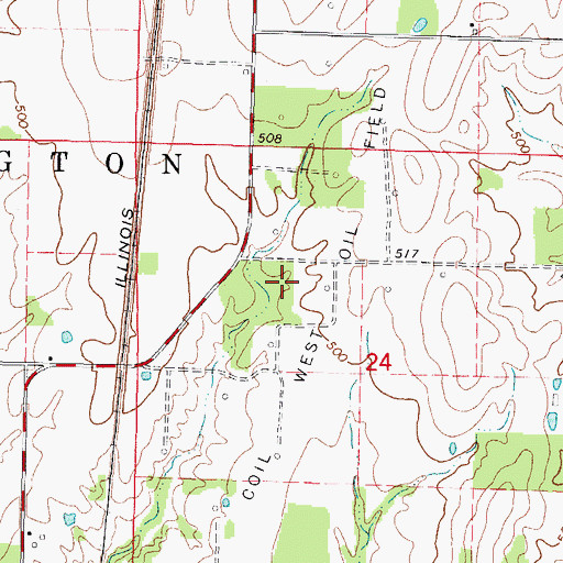 Topographic Map of Coil West Oil Field, IL