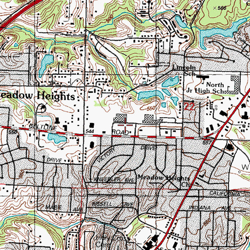 Topographic Map of Collinsville Golf Course (historical), IL