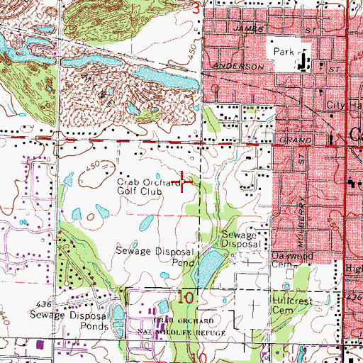 Topographic Map of Crab Orchard Golf Club, IL
