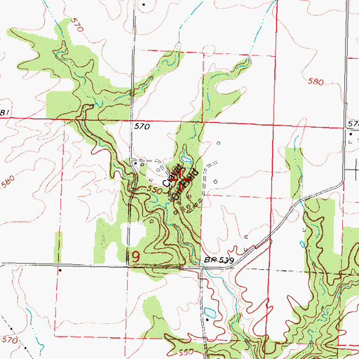 Topographic Map of Cravat Oil Field, IL