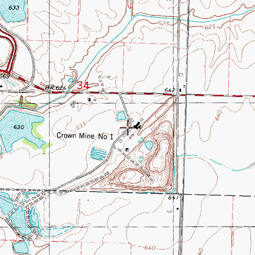 Topographic Map of Crown Mine Number 1, IL