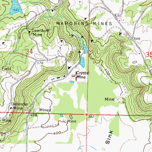 Topographic Map of Crystal Mine, IL