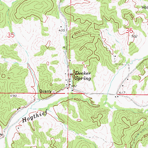 Topographic Map of Decker Spring, IL