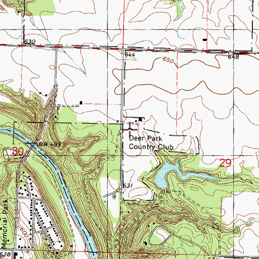 Topographic Map of Deer Park Country Club, IL