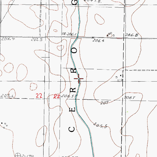 Topographic Map of Ditch Number 4, IL